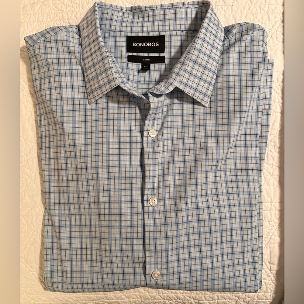 Bonobos Men Slim Fit Plaid Buttoned Long Sleeve Shirt